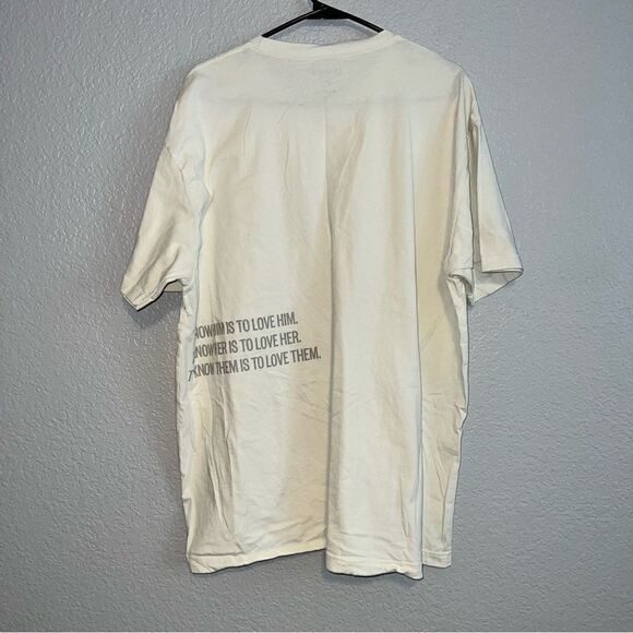 Swagup Womens Real Thread Crew Neck Short Sleeve Regular Fit T-Shirt Cream 2XL - Picture 5 of 9